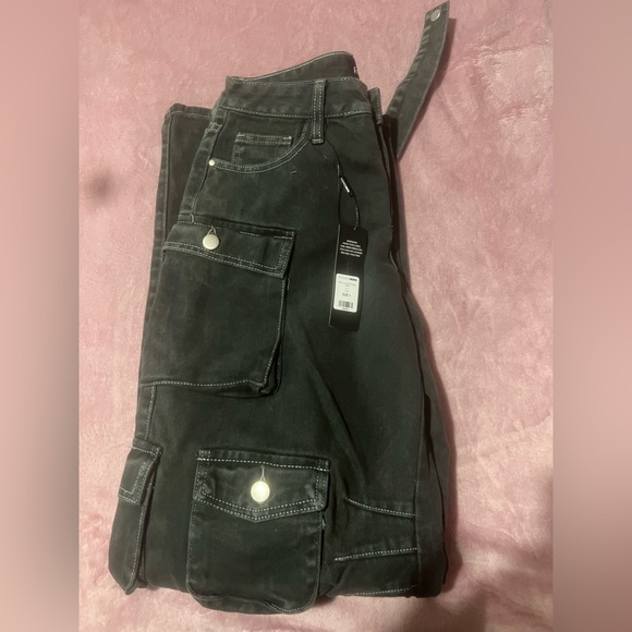 Fashion nova Billie low slung cargo jeans Olive Size 3 - Picture 2 of 5